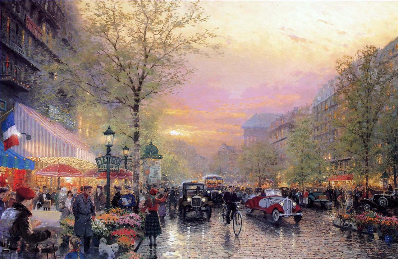 Paris City Of Lights Thomas Kinkade Oil Paintings